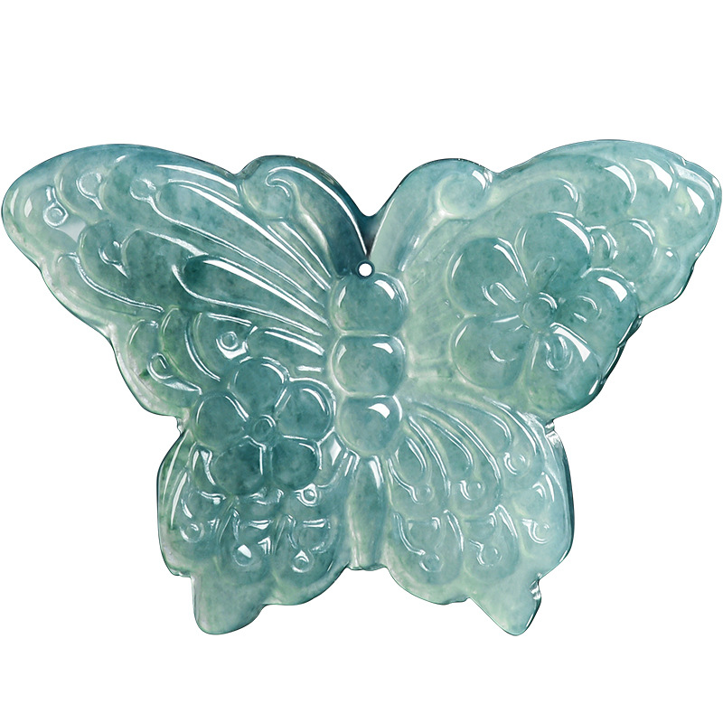 Necklaces - Collier pendentif papillon en jadéite birmane