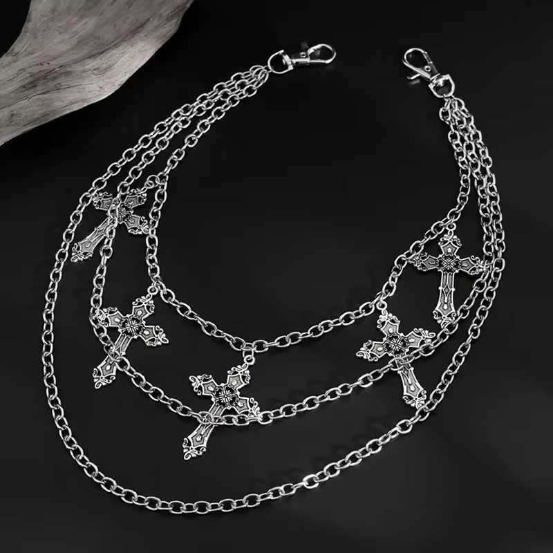 Body Jewelry - Chaîne de pantalon punk en métal,