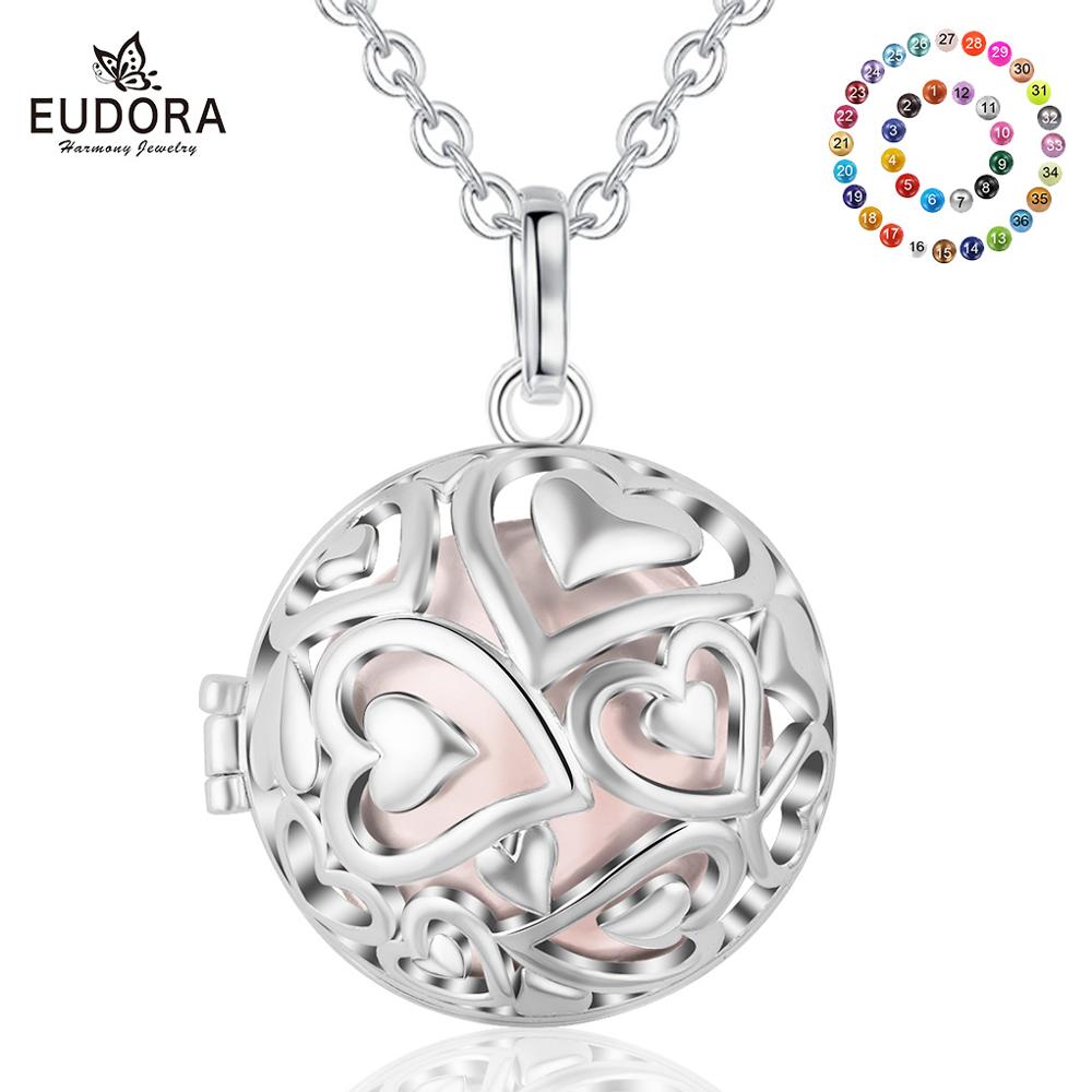 Heart Locket Necklace Photo - Eudora 20mm harmonie boule pendentif collier