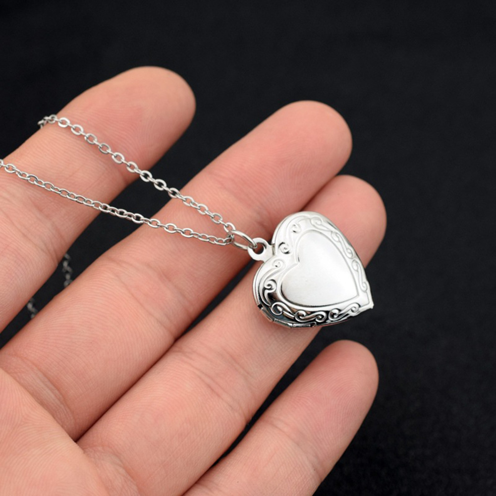 Heart Locket Necklace Photo - 1 cadre Photo en forme de