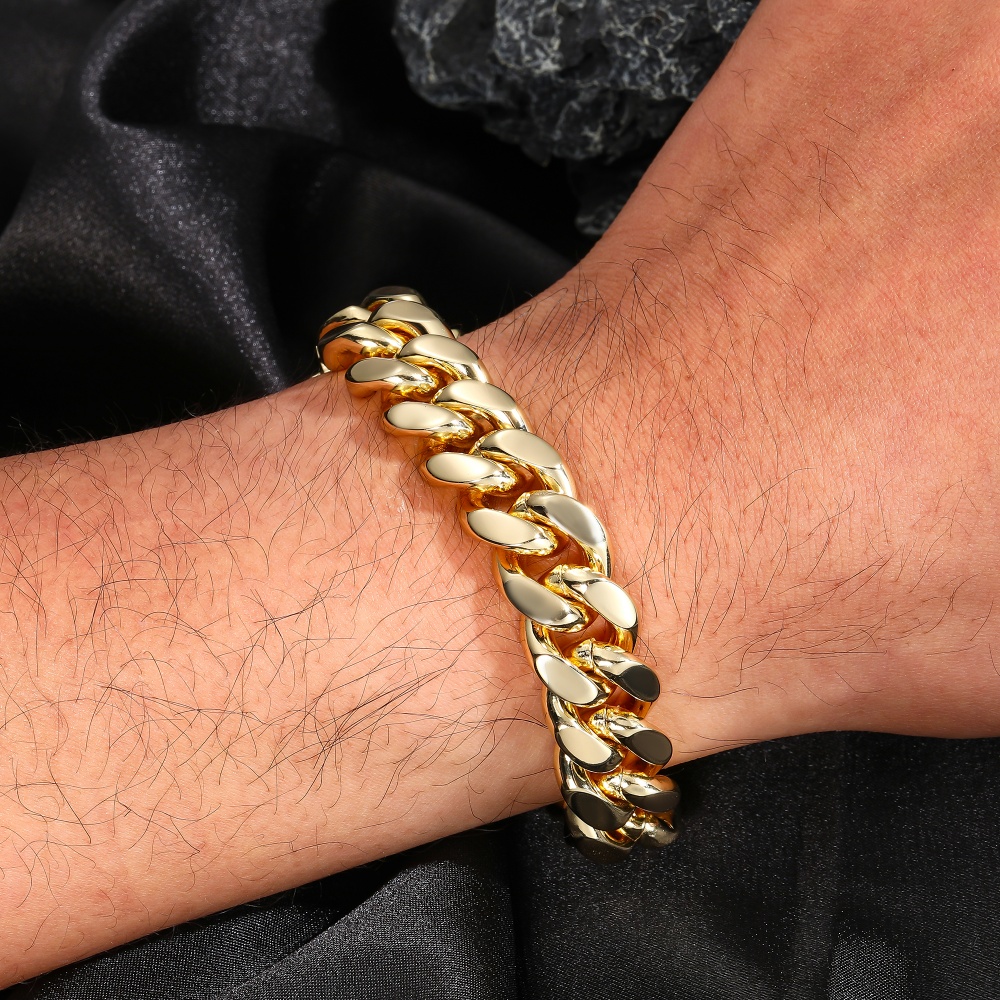 Cuban Link Chain 12Mm - Bracelet chaîne cubaine Miami en acier