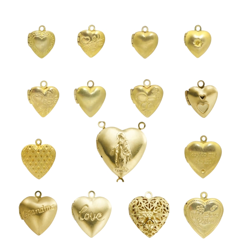 Heart Locket Necklace Photo - BoYuTe (50 pièces/lot) métal laiton en