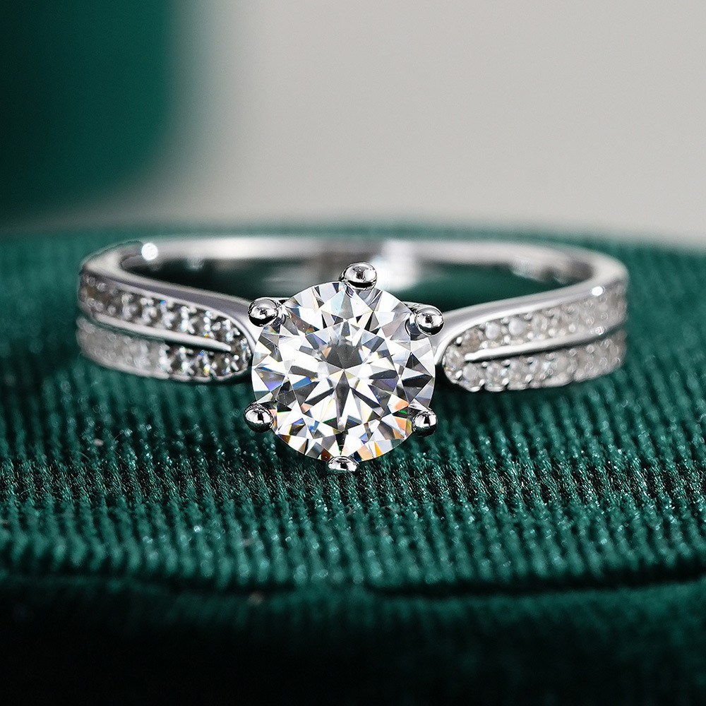 Moissanite Engagement Ring 1 Carat - Bague de fiançailles classique en Moissanite