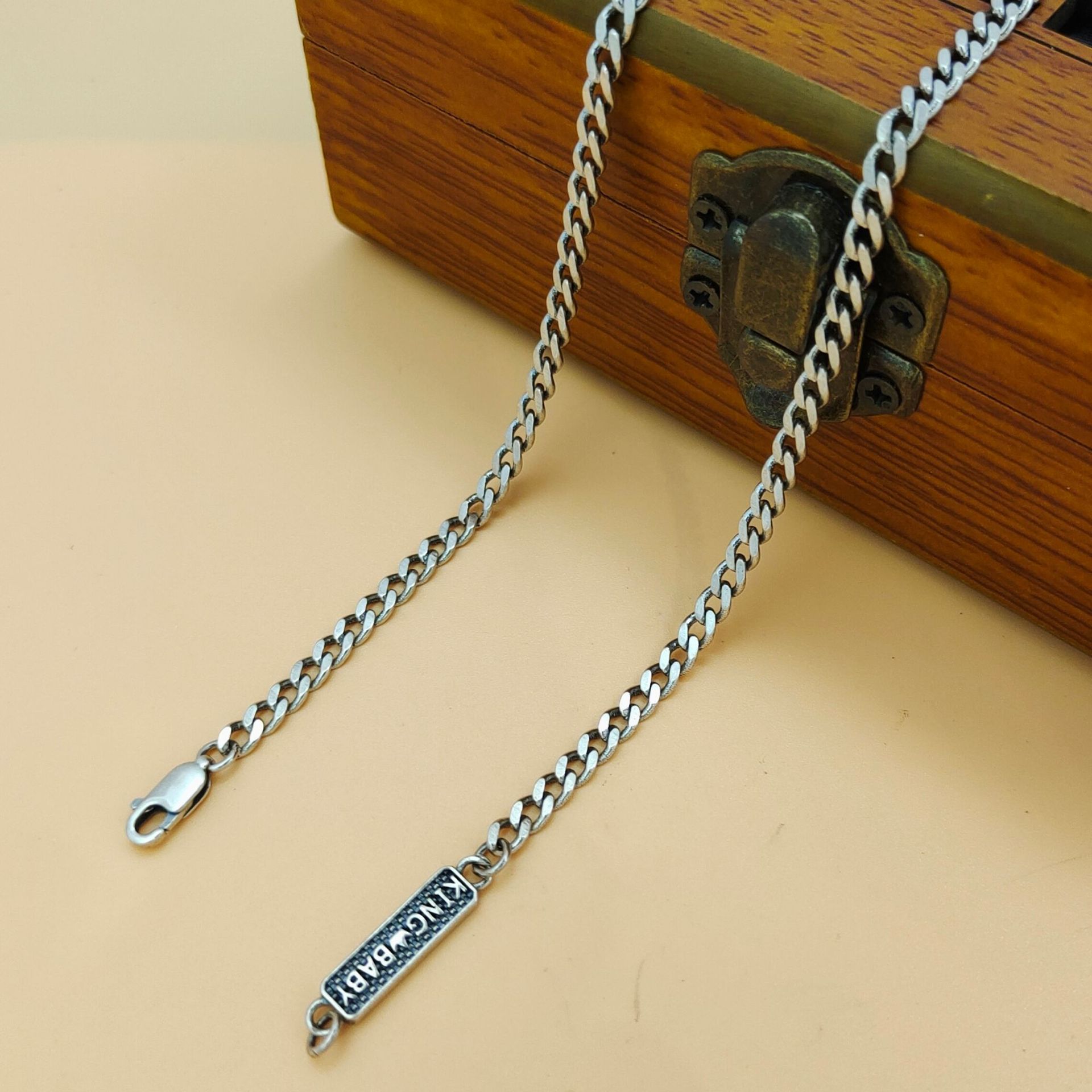 925 Sterling Silver Chain Necklace Men - Collier tendance en argent sterling S925,