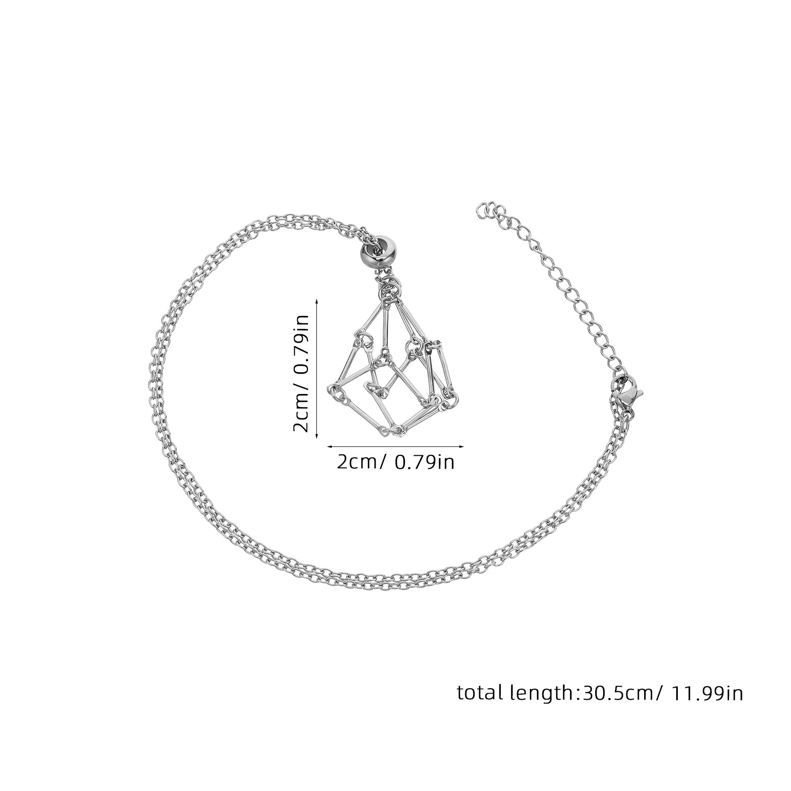 Collier en acier inoxydable av - Crystal Pendant Necklace Natural Stone avis et prix