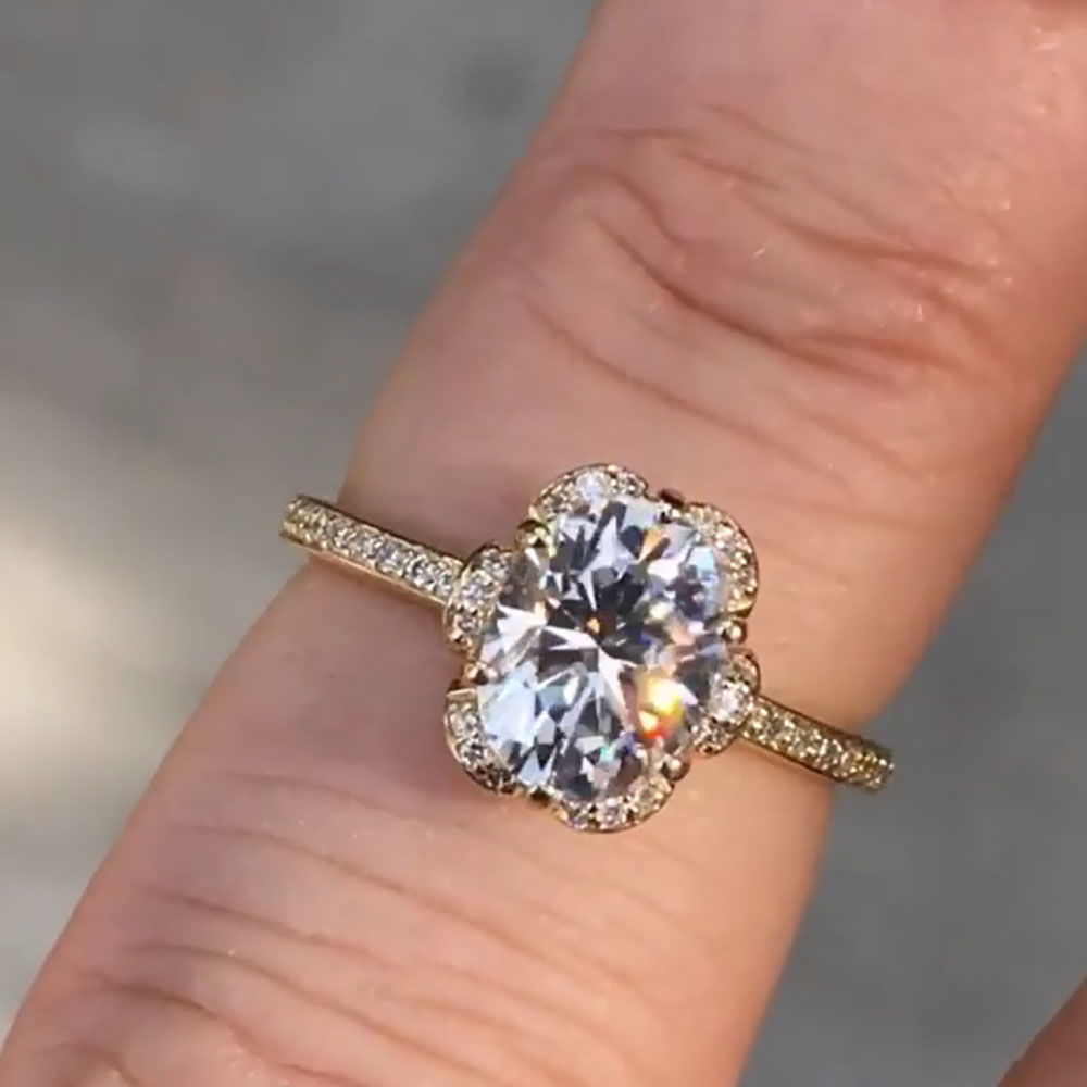 Bague de fiançailles en or jau - Moissanite Engagement Ring 1 Carat avis et prix