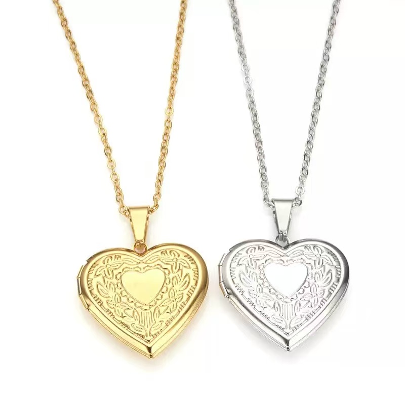 Pendentifs en forme de cœur ro - Heart Locket Necklace Photo avis et prix