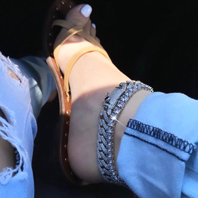 Bracelet de cheville en Zircon - Cuban Link Chain 12Mm avis et prix