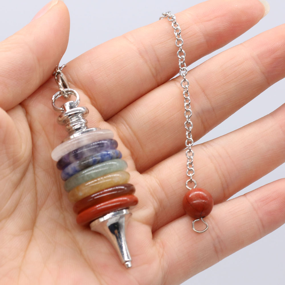 Pendule Chakra en Pierre Natur - Crystal Pendant Necklace Natural Stone avis et prix