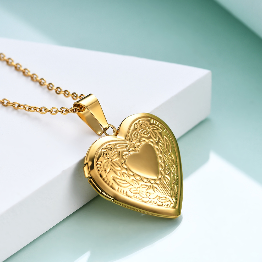 Collier médaillon coeur initia - Heart Locket Necklace Photo avis et prix