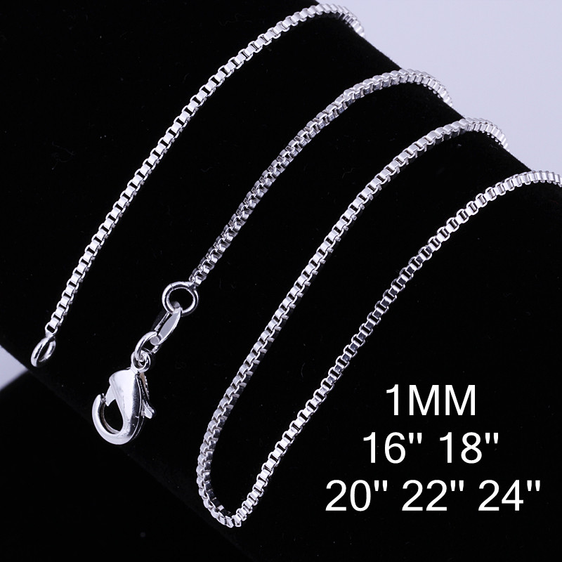10 pièces 16-24 pouces 925 en  - 925 Sterling Silver Chain Necklace Men avis et prix