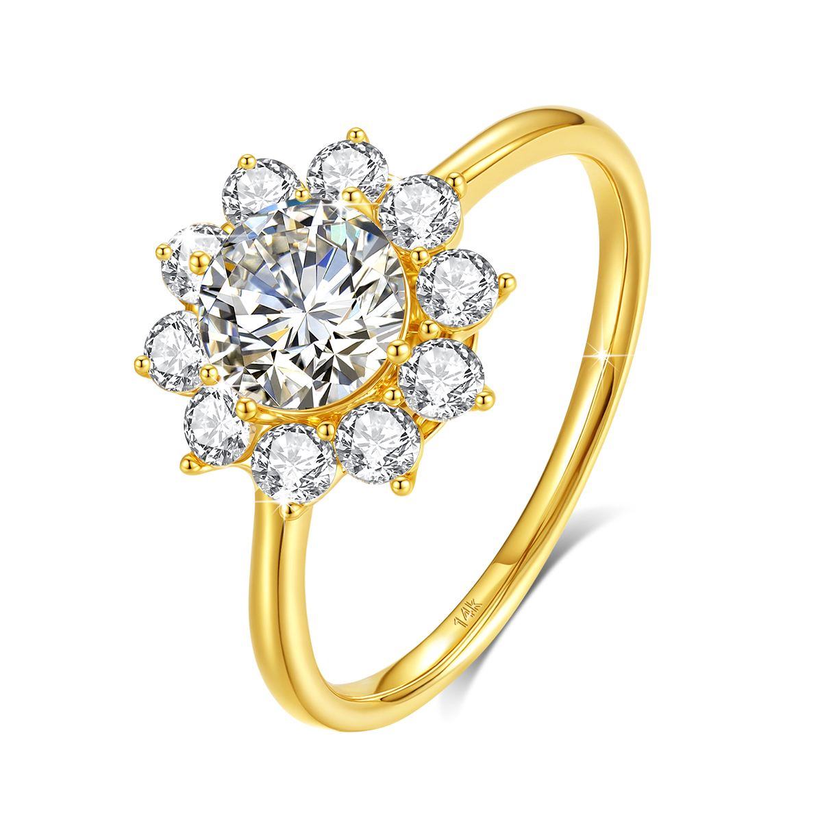 Bague Fleur Szjinao 100% Or Vé - Moissanite Engagement Ring 1 Carat avis et prix