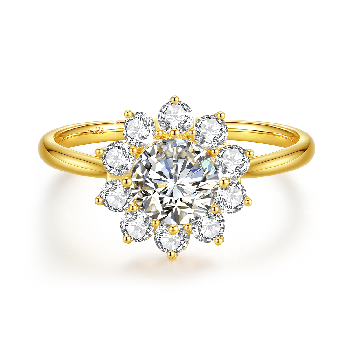 Bague Fleur Szjinao 100% Or Vé - Moissanite Engagement Ring 1 Carat avis et prix