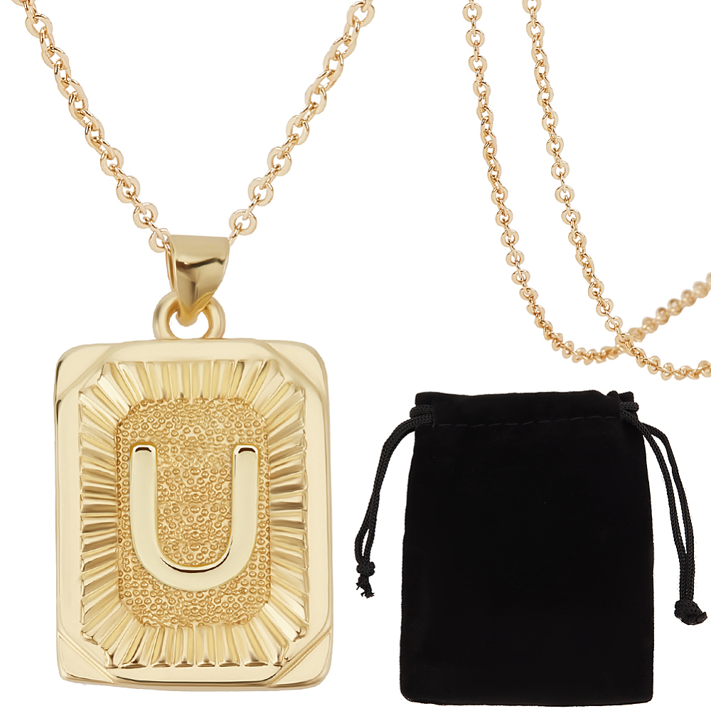 1 boîte de 1 collier avec init - Initial Letter Necklace 18K Gold avis et prix