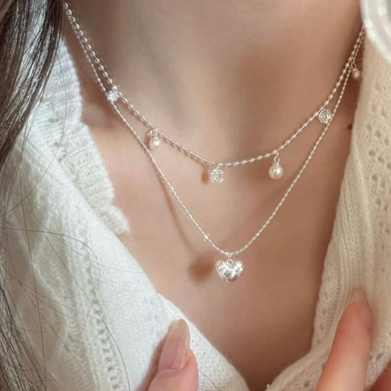 Collier ras du cou double couc - Layered Pendant Necklace Aesthetic avis et prix
