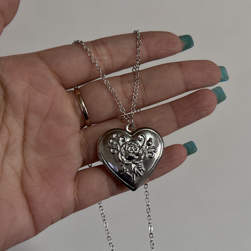 Coeur cadre Photo pendentif co - Heart Locket Necklace Photo avis et prix