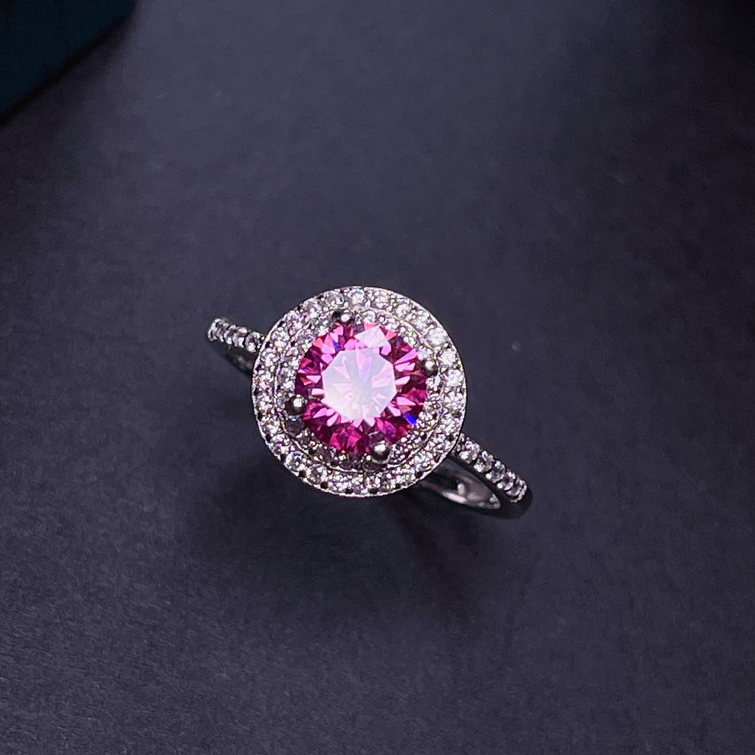 Bague Moissanite rose craquelé - Moissanite Engagement Ring 1 Carat avis et prix