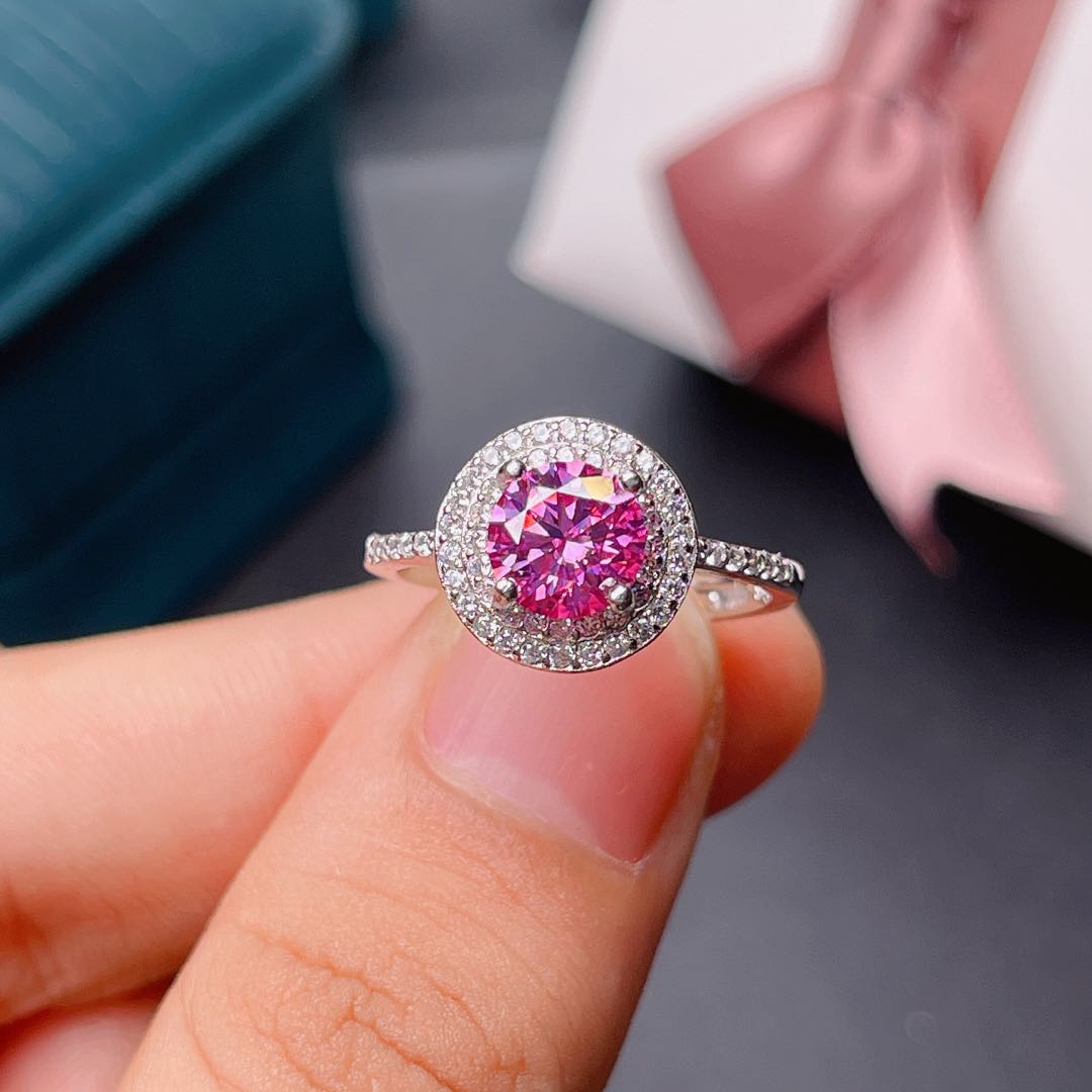 Bague Moissanite rose craquelé - Moissanite Engagement Ring 1 Carat avis et prix