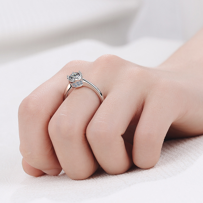 Bague en platine PT950 exquise - Moissanite Engagement Ring 1 Carat avis et prix